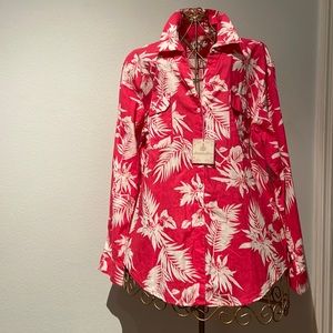 Jamaica Jaxx NWT Pink Tropical Shirt Women’s Size XL